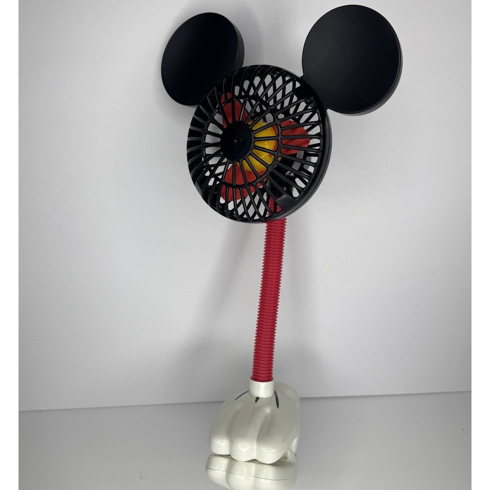 Disney Parks Mickey Mouse Portable Fan Flexible Clamp 17" Stroller Desk Works